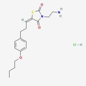 molecular formula C18H25ClN2O3S B14070011 (5E)-3-(2-aminoethyl)-5-[3-(4-butoxyphenyl)propylidene]-1,3-thiazolidine-2,4-dione;hydrochloride 