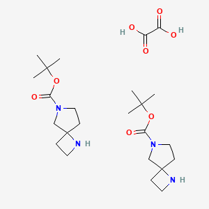molecular formula C24H42N4O8 B1407008 Tert-butyl 1,6-diazaspiro[3.4]octane-6-carboxylate hemioxalate CAS No. 1523618-28-1