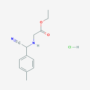 molecular formula C13H17ClN2O2 B1407010 2-[[氰基(对甲苯基)甲基]氨基]乙酸乙酯盐酸盐 CAS No. 1440535-83-0
