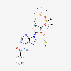 N-(9-((6aR,8R,9R,9aR)-2,2,4,4-Tetraisopropyl-9-((methylthio)methoxy)tetrahydro-6H-furo[3,2-f][1,3,5,2,4]trioxadisilocin-8-yl)-9H-purin-6-yl)benzamide