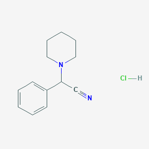 molecular formula C13H17ClN2 B1407011 2-Phenyl-2-(1-piperidyl)acetonitrile hydrochloride CAS No. 857836-70-5