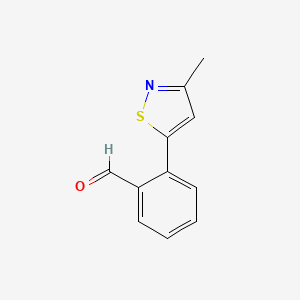 molecular formula C11H9NOS B1407017 2-(3-Methyl-isothiazol-5-yl)-benzaldehyde CAS No. 1401521-99-0