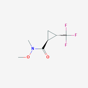 molecular formula C7H10F3NO2 B1407021 trans-N-Methoxy-N-methyl-2-(trifluoromethyl)cyclopropanecarboxamide CAS No. 1369338-93-1