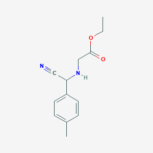 molecular formula C13H16N2O2 B1407025 2-[[氰基(对甲苯基)甲基]氨基]乙酸乙酯 CAS No. 1018554-67-0