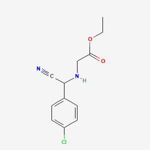 molecular formula C12H13ClN2O2 B1407027 Ethyl 2-[[(4-chlorophenyl)-cyano-methyl]amino]acetate CAS No. 1018259-22-7