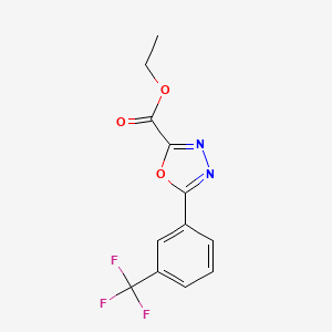 molecular formula C12H9F3N2O3 B1407029 Ethyl 5-[3-(trifluoromethyl)phenyl]-1,3,4-oxadiazole-2-carboxylate CAS No. 1432053-94-5