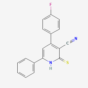 3-Pyridinecarbonitrile, 4-(4-fluorophenyl)-1,2-dihydro-6-phenyl-2-thioxo-