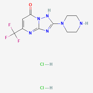 molecular formula C10H13Cl2F3N6O B1407031 2-piperazin-1-yl-5-(trifluoromethyl)[1,2,4]triazolo[1,5-a]pyrimidin-7(4H)-one dihydrochloride CAS No. 1638612-91-5