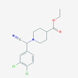 molecular formula C16H18Cl2N2O2 B1407033 Ethyl 1-[cyano-(3,4-dichlorophenyl)methyl]piperidine-4-carboxylate CAS No. 1440535-27-2