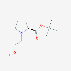 molecular formula C11H21NO3 B1407036 tert-butyl (2R)-1-(2-hydroxyethyl)pyrrolidine-2-carboxylate CAS No. 1786802-26-3