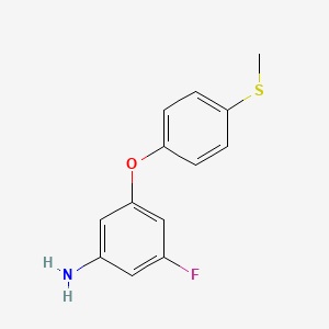molecular formula C13H12FNOS B1407037 3-Fluoro-5-(4-methylsulfanyl-phenoxy)-phenylamine CAS No. 1522103-62-3