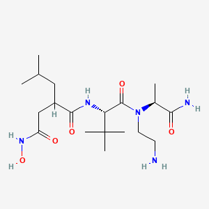 N1-((S)-1-(((S)-1-amino-1-oxopropan-2-yl)(2-aminoethyl)amino)-3,3-dimethyl-1-oxobutan-2-yl)-N4-hydroxy-2-isobutylsuccinamide