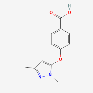 molecular formula C12H12N2O3 B1407039 4-[(1,3-二甲基-1H-吡唑-5-基)氧基]苯甲酸 CAS No. 1424857-07-7