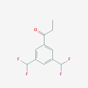 molecular formula C11H10F4O B14070447 1-(3,5-Bis(difluoromethyl)phenyl)propan-1-one 