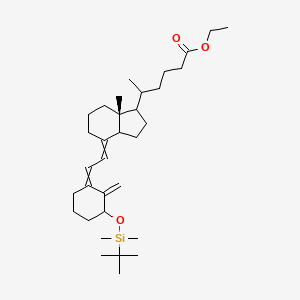 molecular formula C33H56O3Si B14070459 (R)-ethyl 5-((1R,3aS,7aR,E)-4-((E)-2-((R)-3-((tert-butyldimethylsilyl)oxy)-2-methylenecyclohexylidene)ethylidene)-7a-methyloctahydro-1H-inden-1-yl)hexanoate 