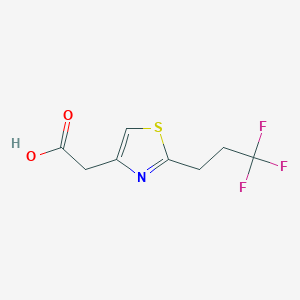 molecular formula C8H8F3NO2S B1407046 2-[2-(3,3,3-三氟丙基)-1,3-噻唑-4-基]乙酸 CAS No. 1540803-19-7