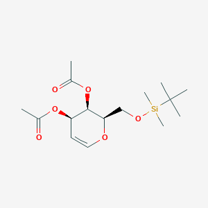 molecular formula C16H28O6Si B140705 3,4-Di-acetyl-6-o-(tert-butyldimethylsilyl)-d-galactal CAS No. 136656-49-0