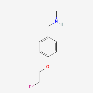 molecular formula C10H14FNO B1407052 1-[4-(2-Fluoroethoxy)phenyl]-N-methylmethanamine CAS No. 1500333-71-0