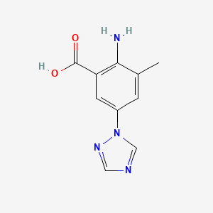 molecular formula C10H10N4O2 B1407064 2-Amino-3-methyl-5-(1,2,4-triazol-1-yl)benzoic acid CAS No. 1423030-62-9