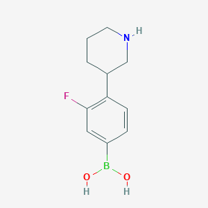 (3-Fluoro-4-(piperidin-3-yl)phenyl)boronic acid