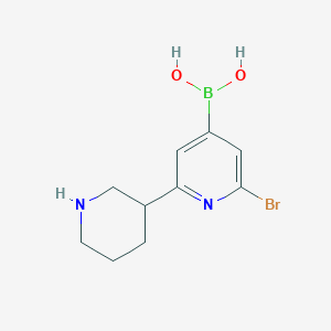 (2-Bromo-6-(piperidin-3-yl)pyridin-4-yl)boronic acid