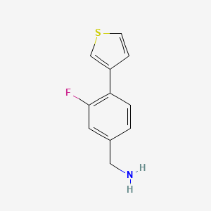 molecular formula C11H10FNS B1407070 [3-Fluoro-4-(thiophen-3-yl)phenyl]methanamine CAS No. 1504493-90-6