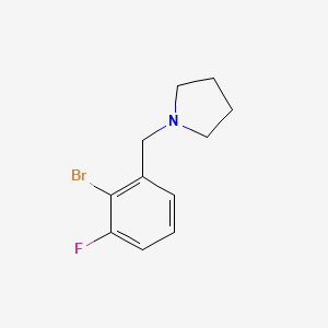1-[(2-Bromo-3-fluorophenyl)methyl]pyrrolidine