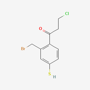 1-(2-(Bromomethyl)-4-mercaptophenyl)-3-chloropropan-1-one