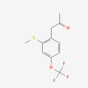 molecular formula C11H11F3O2S B14070817 1-(2-(Methylthio)-4-(trifluoromethoxy)phenyl)propan-2-one 