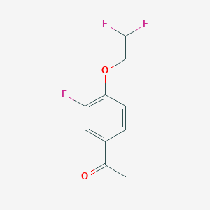 molecular formula C10H9F3O2 B1407085 1-[4-(2,2-Difluoroethoxy)-3-fluorophenyl]ethanone CAS No. 1373865-62-3