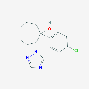 molecular formula C15H18ClN3O B140710 4-Chlorophenyl-2-(1H-1,2,4-triazol-yl)cycloheptanol CAS No. 129586-32-9