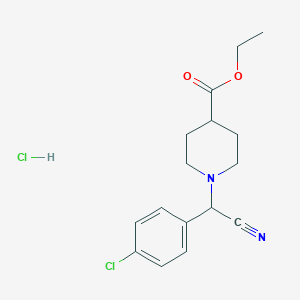 molecular formula C16H20Cl2N2O2 B1407109 1-[(4-氯苯基)-氰基-甲基]哌啶-4-羧酸乙酯盐酸盐 CAS No. 1440535-81-8