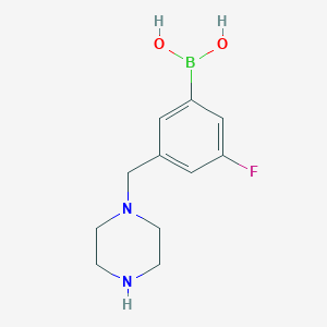 molecular formula C11H16BFN2O2 B1407112 (3-氟-5-(哌嗪-1-基甲基)苯基)硼酸 CAS No. 1704063-70-6