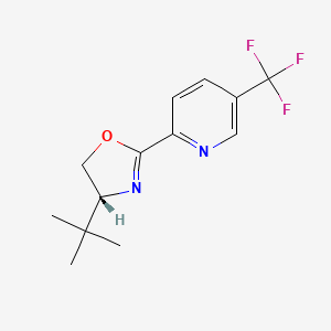molecular formula C13H15F3N2O B1407115 (R)-4-叔丁基-2-(5-(三氟甲基)吡啶-2-基)-4,5-二氢恶唑 CAS No. 1428537-19-2