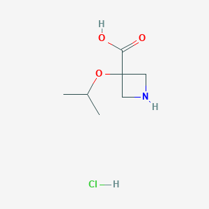 molecular formula C7H14ClNO3 B1407117 3-Isopropoxyazetidine-3-carboxylic acid hydrochloride CAS No. 1523606-43-0