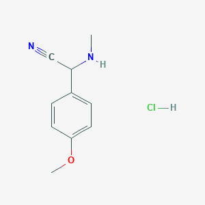 molecular formula C10H13ClN2O B1407119 盐酸2-(4-甲氧基苯基)-2-(甲氨基)乙腈 CAS No. 1440535-41-0