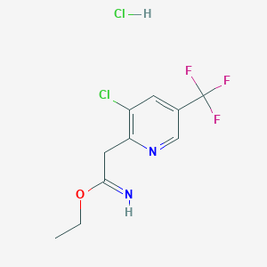 molecular formula C10H11Cl2F3N2O B1407121 Ethyl 2-[3-chloro-5-(trifluoromethyl)-2-pyridyl]ethanimidate hydrochloride CAS No. 1432053-81-0