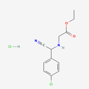 molecular formula C12H14Cl2N2O2 B1407124 2-[[(4-氯苯基)-氰基-甲基]氨基]乙酸乙酯盐酸盐 CAS No. 1440535-65-8