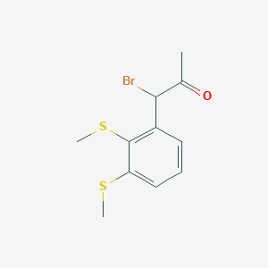 molecular formula C11H13BrOS2 B14071276 1-(2,3-Bis(methylthio)phenyl)-1-bromopropan-2-one 