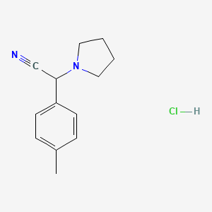 molecular formula C13H17ClN2 B1407131 2-(p-Tolyl)-2-pyrrolidin-1-yl-acetonitrile hydrochloride CAS No. 1440535-52-3