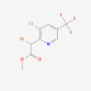 molecular formula C9H6BrClF3NO2 B1407132 2-ブロモ-2-[3-クロロ-5-(トリフルオロメチル)ピリジン-2-イル]酢酸メチル CAS No. 1672655-82-1