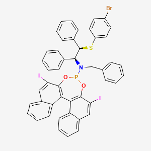 N-benzyl-N-[(1S,2R)-2-(4-bromophenyl)sulfanyl-1,2-diphenylethyl]-10,16-diiodo-12,14-dioxa-13-phosphapentacyclo[13.8.0.02,11.03,8.018,23]tricosa-1(15),2(11),3,5,7,9,16,18,20,22-decaen-13-amine