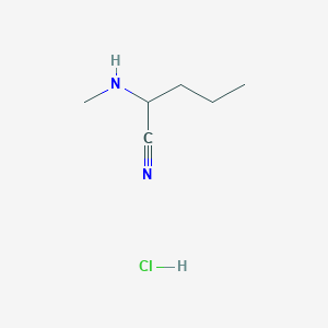 molecular formula C6H13ClN2 B1407138 2-(Methylamino)pentanenitrile hydrochloride CAS No. 1672675-22-7