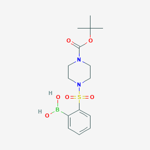 molecular formula C15H23BN2O6S B1407139 2-(4-(Tert-butoxycarbonyl)piperazin-1-ylsulfonyl)phenylboronic acid CAS No. 1704063-63-7
