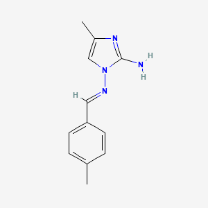 molecular formula C12H14N4 B1407140 4-甲基-N1-[(1E)-(4-甲苯基)亚甲基]-1H-咪唑-1,2-二胺 CAS No. 1824839-61-3