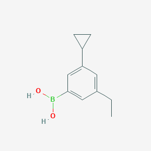 molecular formula C11H15BO2 B14071410 (3-Cyclopropyl-5-ethylphenyl)boronic acid 