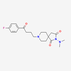 molecular formula C20H26FN3O3 B14071421 2,8-Diazaspiro(4.5)decane-1,3-dione, 2-(dimethylamino)-8-(3-(p-fluorobenzoyl)propyl)- CAS No. 101607-44-7