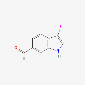 molecular formula C9H6INO B1407146 3-Iodo-1H-indole-6-carbaldehyde CAS No. 1858251-19-0