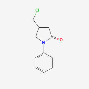 molecular formula C11H12ClNO B1407150 4-(chloromethyl)-1-phenylpyrrolidin-2-one CAS No. 1432053-84-3