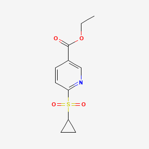 molecular formula C11H13NO4S B1407151 Ethyl 6-(cyclopropylsulfonyl)nicotinate CAS No. 1993309-64-0